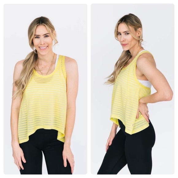 Zyia Nimbus Split Back Tank Yellow - Picture 1 of 9